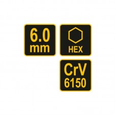 56645 VOREL Cheie hexagonala 6 mm Allen cu maner T..